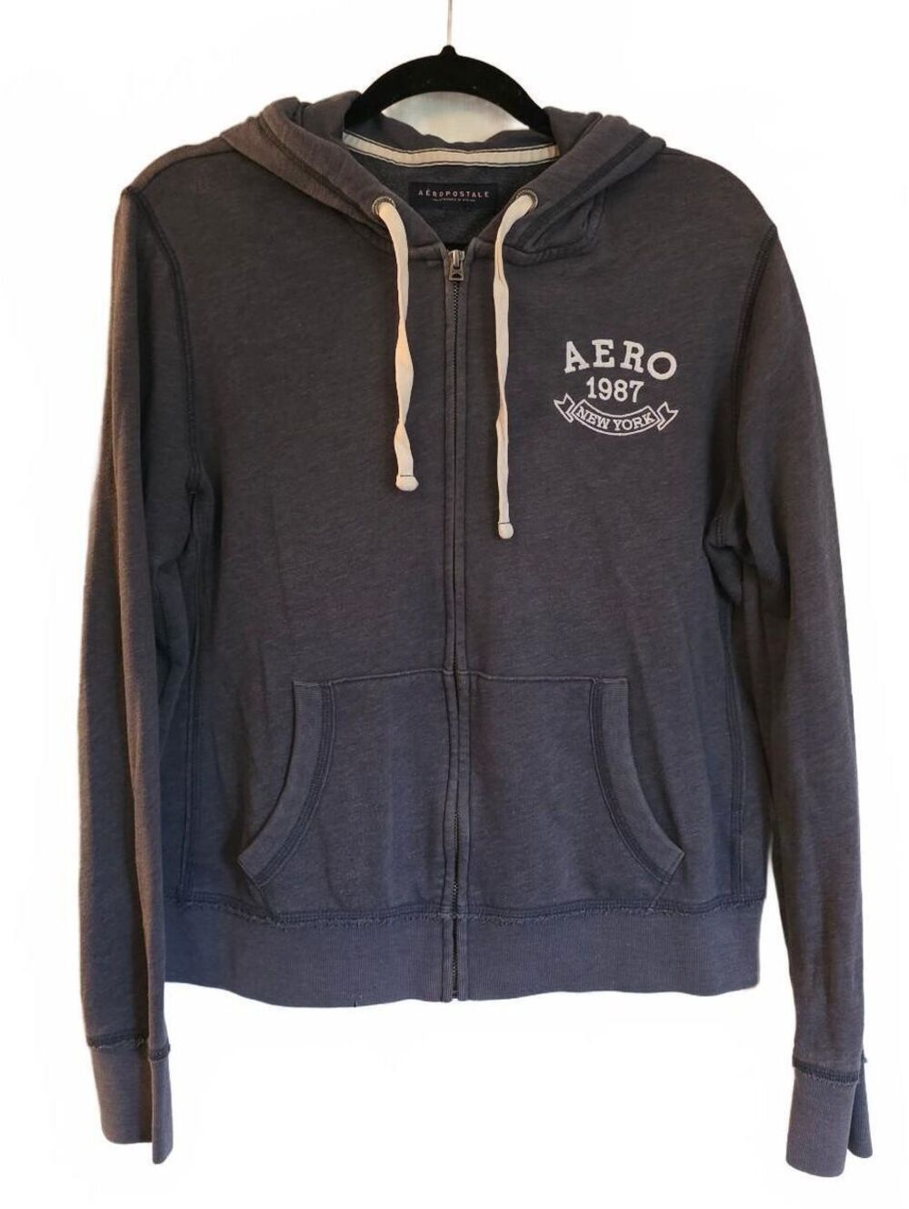 Aeropostale Womens XL Blue Full Zip Hoodie Sweatshirt Aero